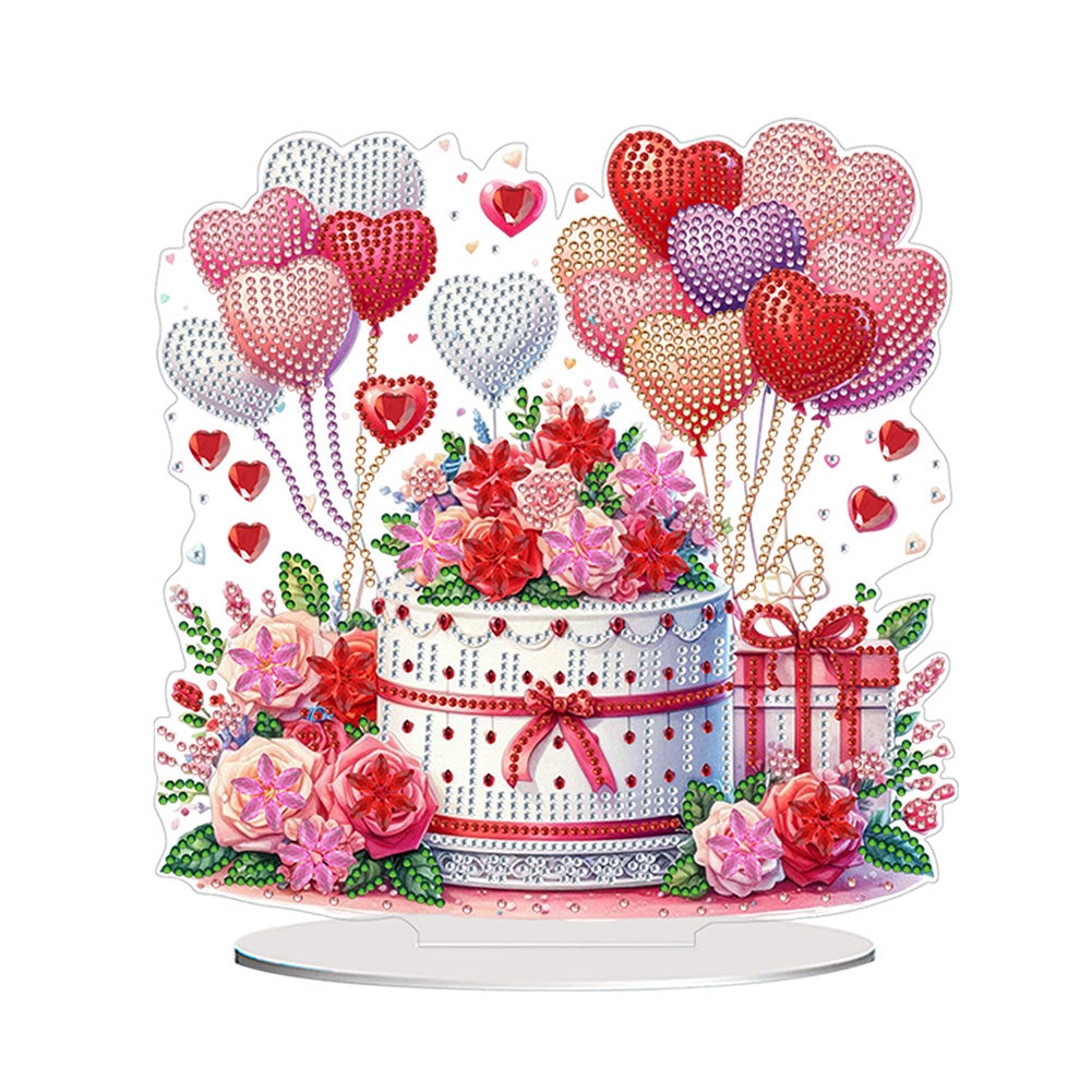 Acrylic Special Shaped Love Cake DIY Desktop Diamond Painting Art Kits for Home