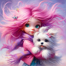 Load image into Gallery viewer, Diamond Painting - Full Round - Girl and dog (30*30CM)
