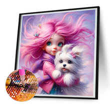 Load image into Gallery viewer, Diamond Painting - Full Round - Girl and dog (30*30CM)
