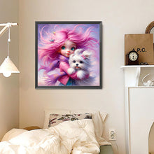 Load image into Gallery viewer, Diamond Painting - Full Round - Girl and dog (30*30CM)
