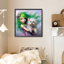 Load image into Gallery viewer, Diamond Painting - Full Round - Girl and dog character series (30*30CM)
