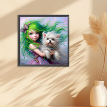 Load image into Gallery viewer, Diamond Painting - Full Round - Girl and dog character series (30*30CM)
