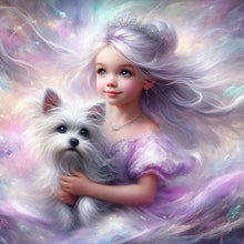 Load image into Gallery viewer, Diamond Painting - Full Round - Girl and dog (30*30CM)
