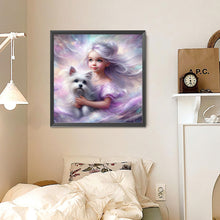 Load image into Gallery viewer, Diamond Painting - Full Round - Girl and dog (30*30CM)

