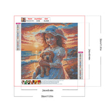 Load image into Gallery viewer, Diamond Painting - Full Round - Girl and dog (30*30CM)
