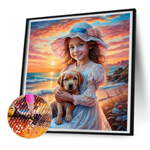 Load image into Gallery viewer, Diamond Painting - Full Round - Girl and dog (30*30CM)

