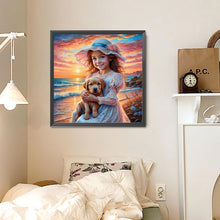Load image into Gallery viewer, Diamond Painting - Full Round - Girl and dog (30*30CM)
