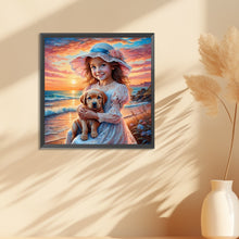 Load image into Gallery viewer, Diamond Painting - Full Round - Girl and dog (30*30CM)
