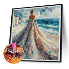 Load image into Gallery viewer, Diamond Painting - Full Round - Oil painting wedding dress seaside (30*30CM)
