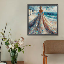 Load image into Gallery viewer, Diamond Painting - Full Round - Oil painting wedding dress seaside (30*30CM)
