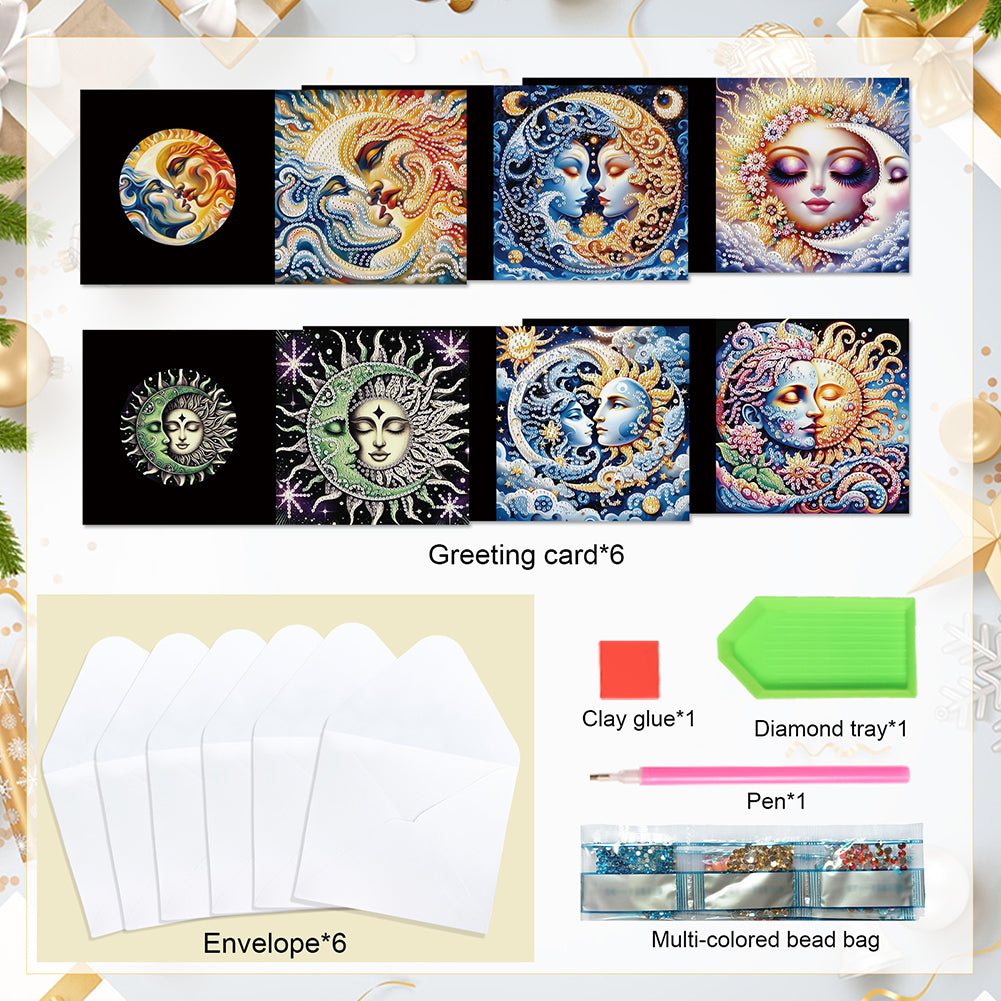6Pcs Christmas Squirrel DIY Diamond Painting Card Diamond Painting Greeting Card