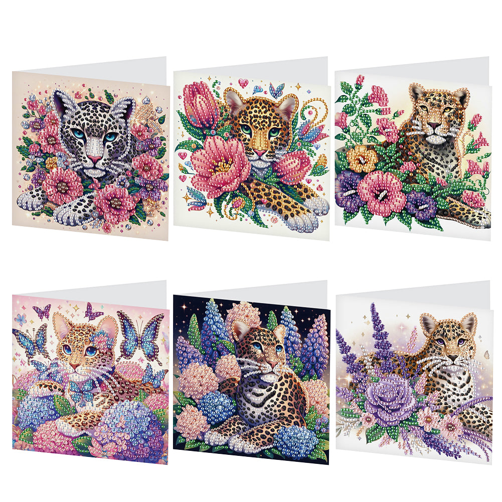 6Pcs Christmas Squirrel DIY Diamond Painting Card Diamond Painting Greeting Card