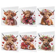 Load image into Gallery viewer, 6Pcs Christmas Squirrel DIY Diamond Painting Card Diamond Painting Greeting Card
