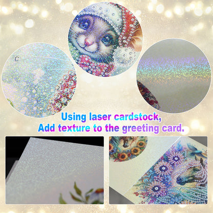 6Pcs Christmas Squirrel DIY Diamond Painting Card Diamond Painting Greeting Card