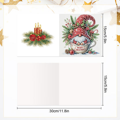 6Pcs Christmas Squirrel DIY Diamond Painting Card Diamond Painting Greeting Card