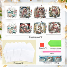 Load image into Gallery viewer, 6Pcs Christmas Squirrel DIY Diamond Painting Card Diamond Painting Greeting Card
