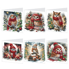 Load image into Gallery viewer, 6Pcs Christmas Squirrel DIY Diamond Painting Card Diamond Painting Greeting Card
