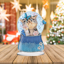 Load image into Gallery viewer, Crystal Ball Cat Table Top Diamond Painting Ornament Kits for Home Office Decor

