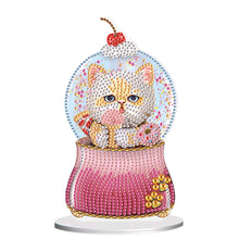 Load image into Gallery viewer, Crystal Ball Cat Table Top Diamond Painting Ornament Kits for Home Office Decor
