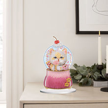 Load image into Gallery viewer, Crystal Ball Cat Table Top Diamond Painting Ornament Kits for Home Office Decor
