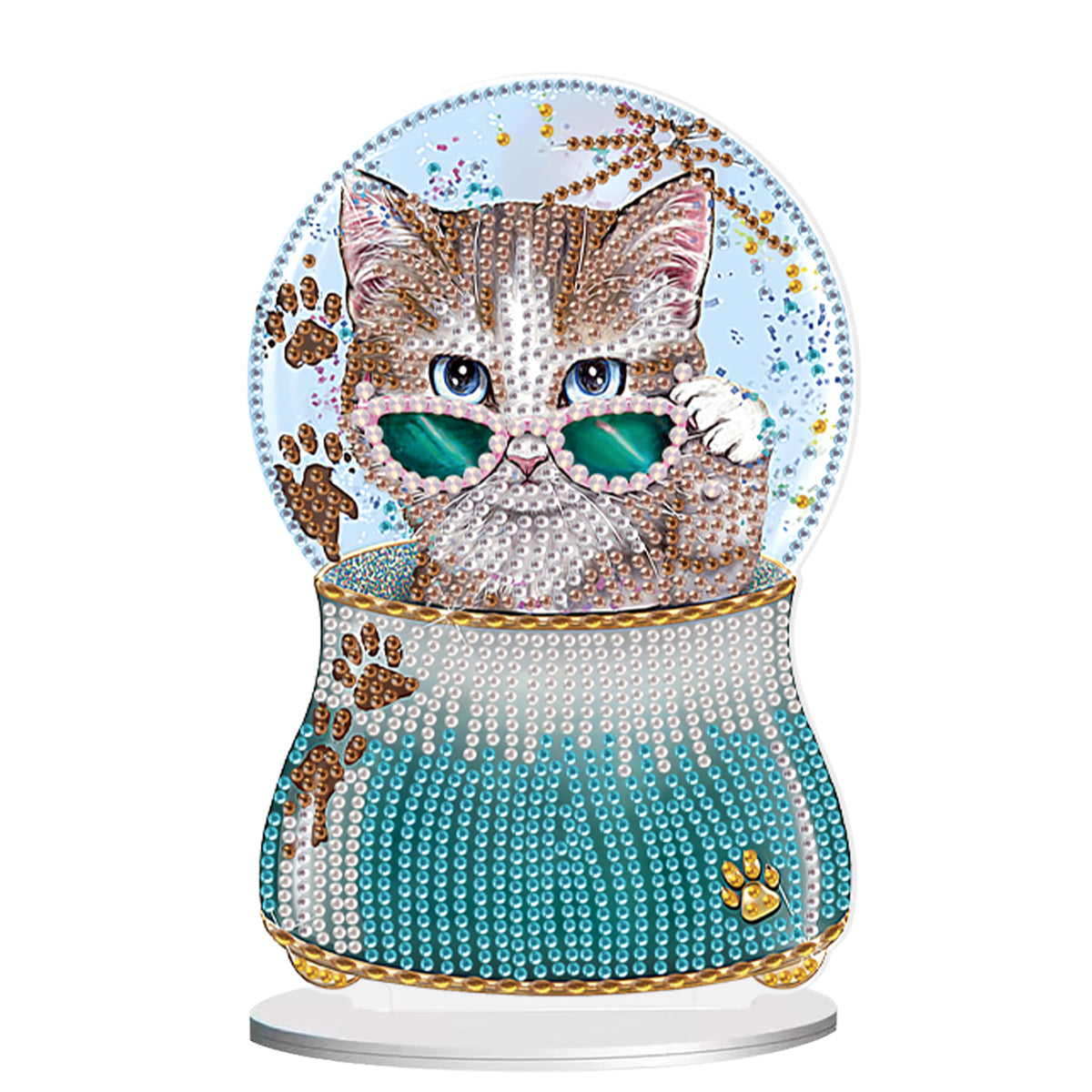 Crystal Ball Cat Table Top Diamond Painting Ornament Kits for Home Office Decor