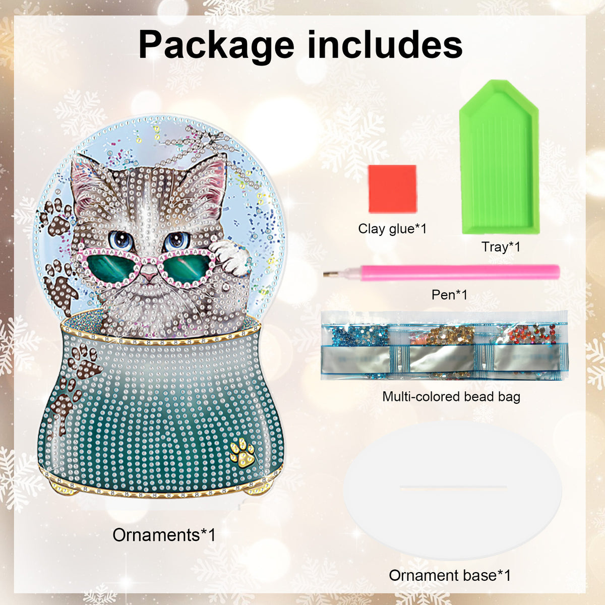 Crystal Ball Cat Table Top Diamond Painting Ornament Kits for Home Office Decor