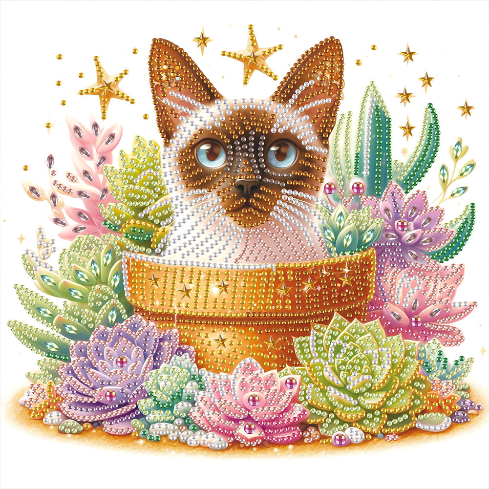 Diamond Painting - Partial Special Shaped - Cat (30*30CM)