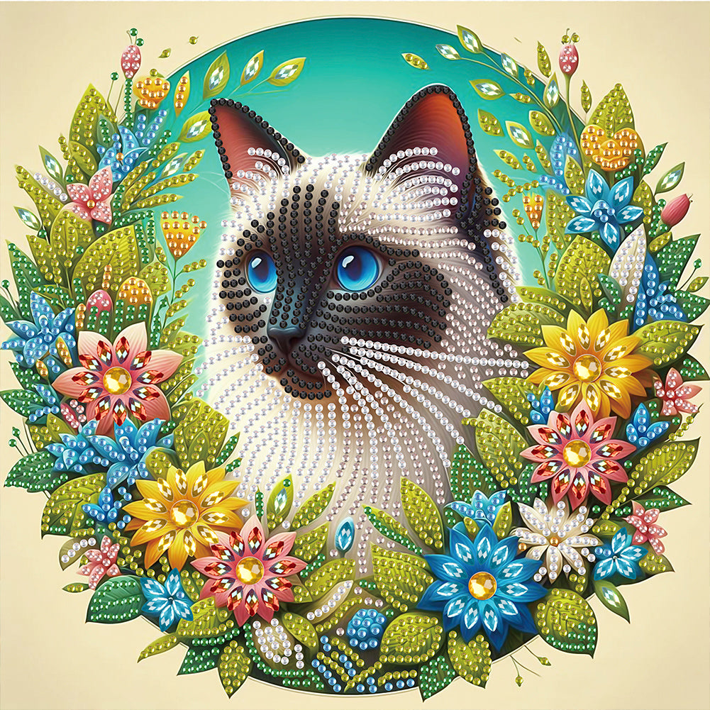 Diamond Painting - Partial Special Shaped - Cat (30*30CM)