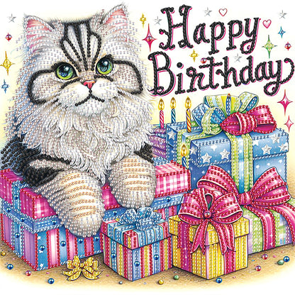 Diamond Painting - Partial Special Shaped - Cat (30*30CM)