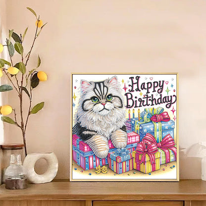 Diamond Painting - Partial Special Shaped - Cat (30*30CM)