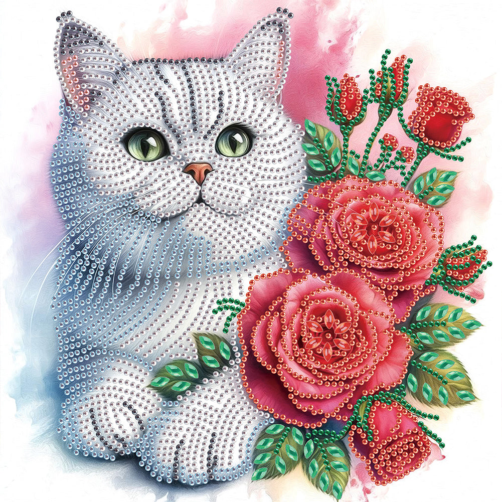 Diamond Painting - Partial Special Shaped - Cat (30*30CM)