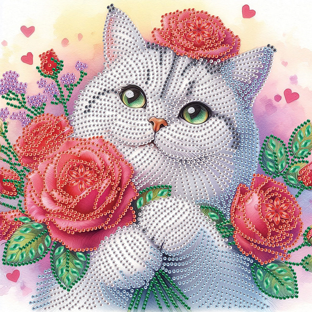 Diamond Painting - Partial Special Shaped - Cat (30*30CM)