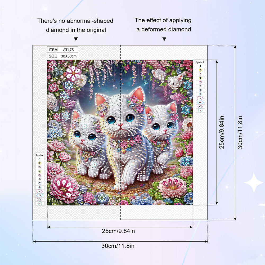 Diamond Painting - Partial Special Shaped - Cat (30*30CM)