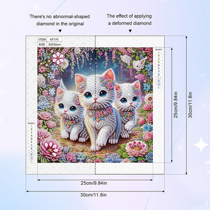 Diamond Painting - Partial Special Shaped - Cat (30*30CM)