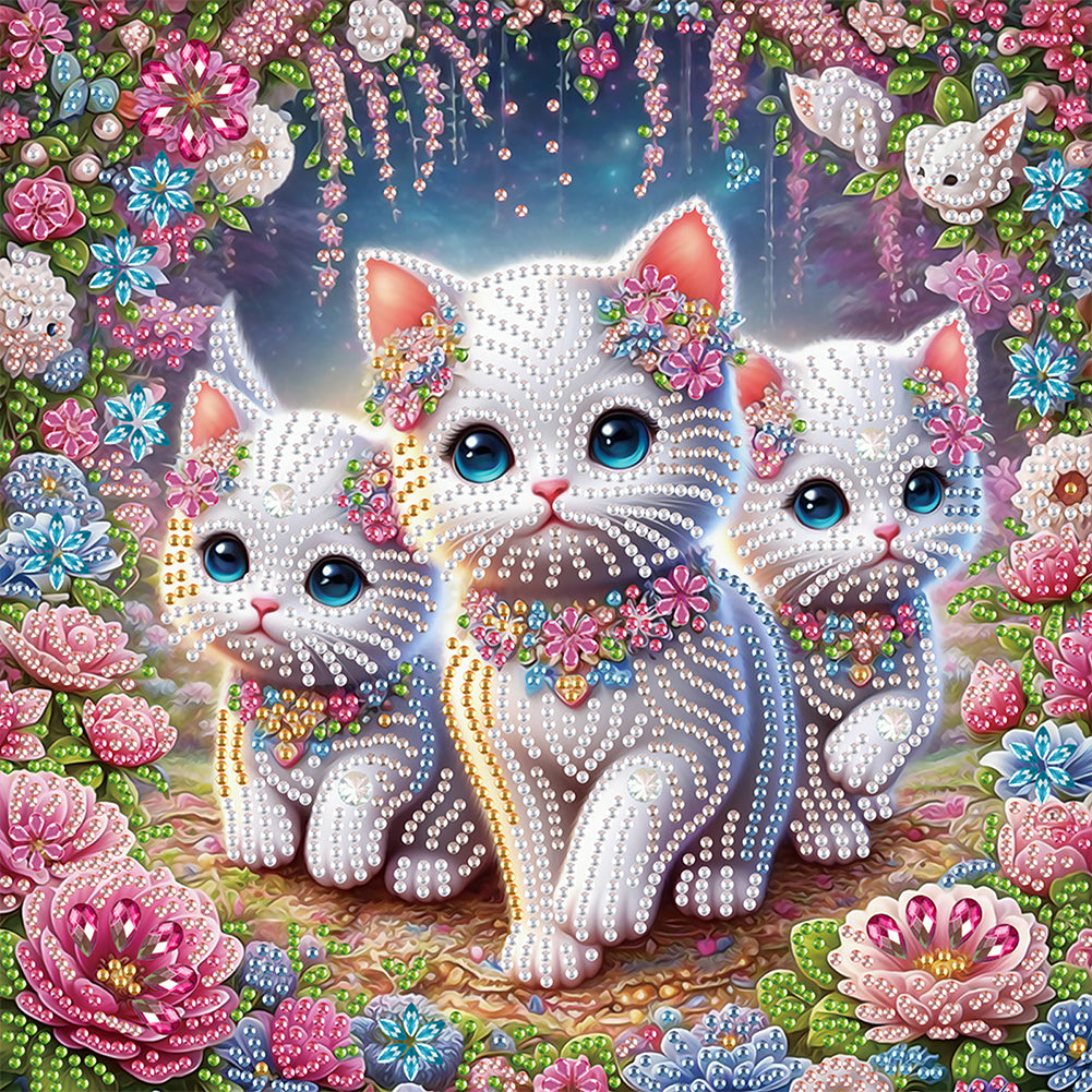 Diamond Painting - Partial Special Shaped - Cat (30*30CM)