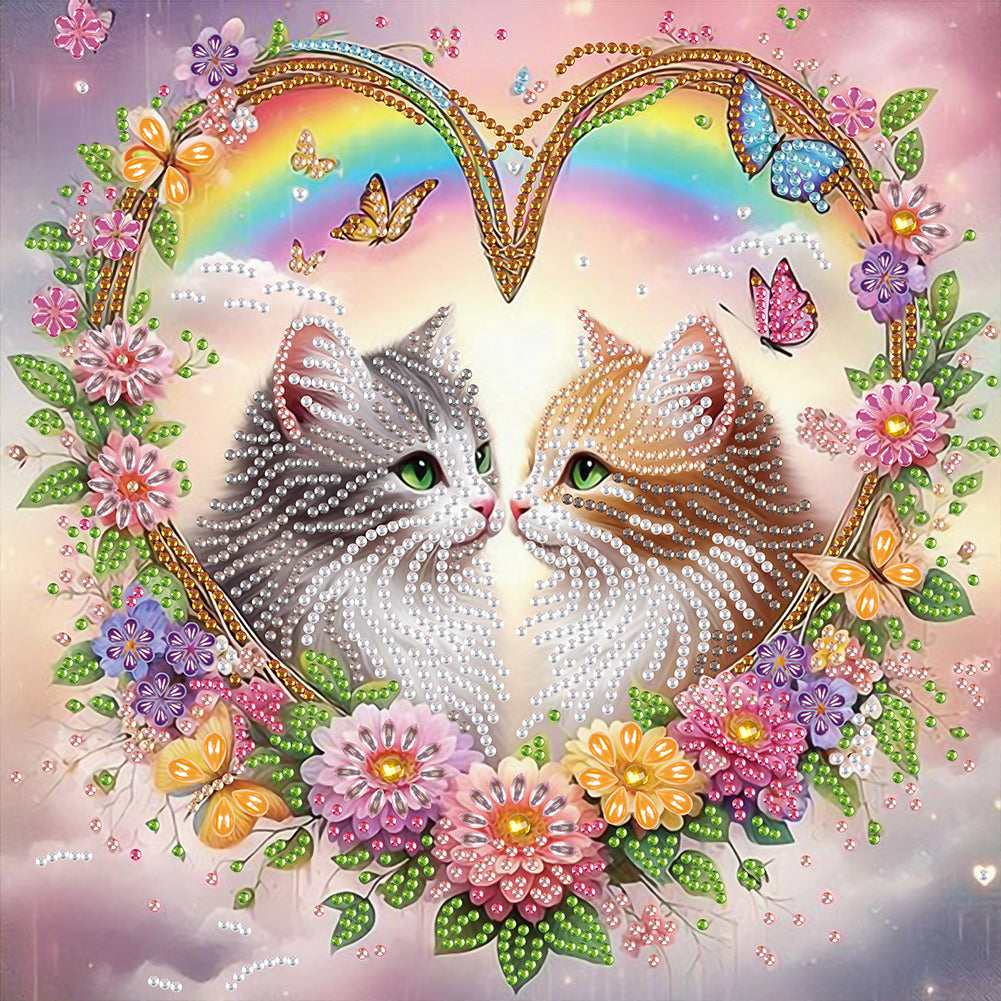 Diamond Painting - Partial Special Shaped - Cat (30*30CM)
