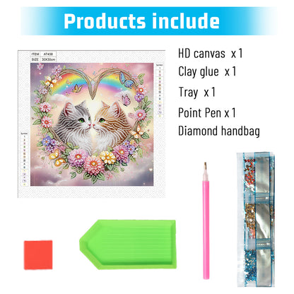 Diamond Painting - Partial Special Shaped - Cat (30*30CM)