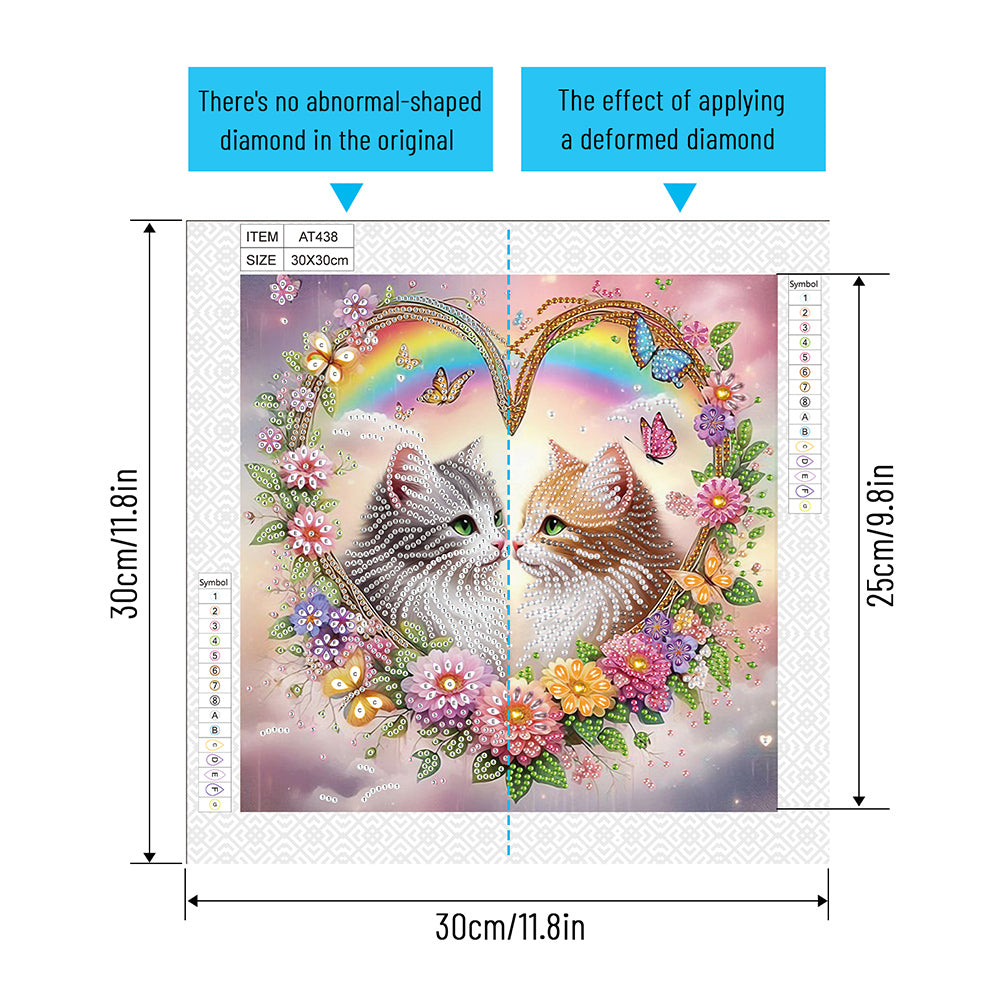 Diamond Painting - Partial Special Shaped - Cat (30*30CM)