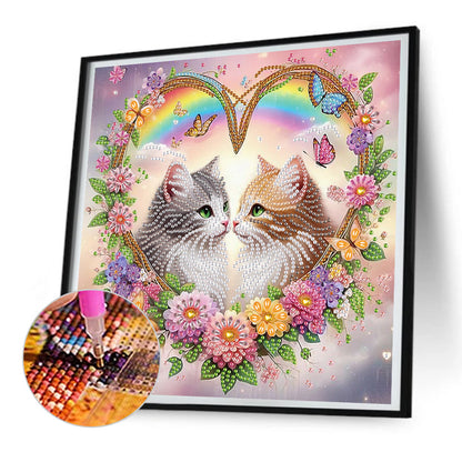 Diamond Painting - Partial Special Shaped - Cat (30*30CM)