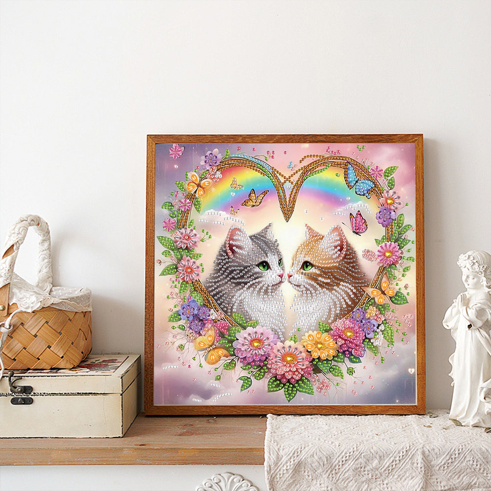 Diamond Painting - Partial Special Shaped - Cat (30*30CM)
