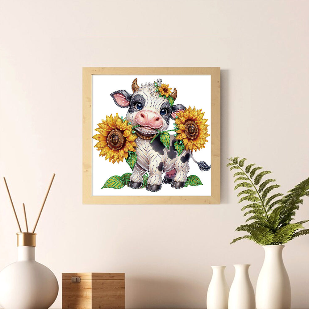 Diamond Painting - Partial Special Shaped - Cow (30*30CM)