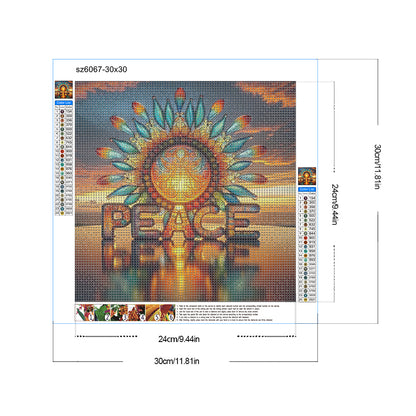 Diamond Painting - Full Round - Love And Peace (30*30CM)