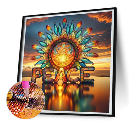 Diamond Painting - Full Round - Love And Peace (30*30CM)