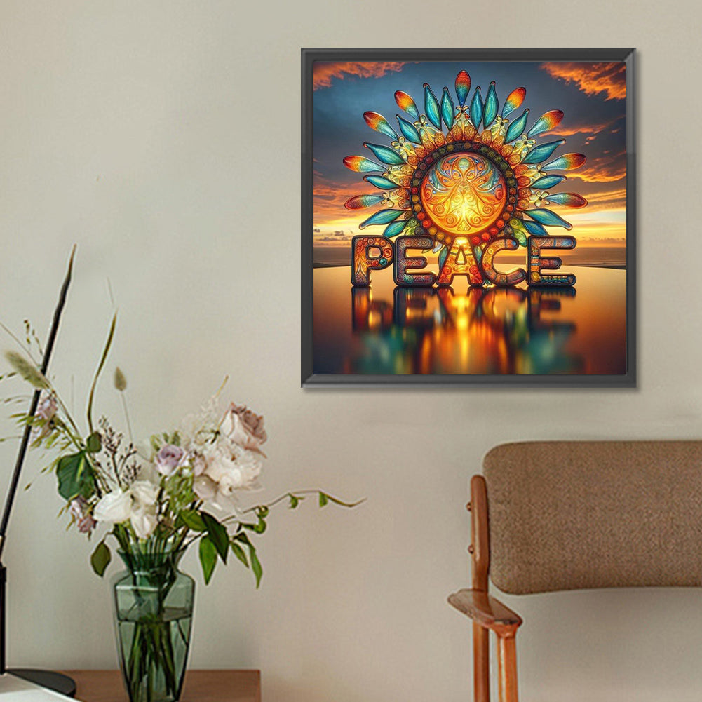 Diamond Painting - Full Round - Love And Peace (30*30CM)