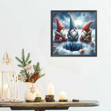 Load image into Gallery viewer, Diamond Painting - Full Round - Gnome Fishing In The Snow (30*30CM)
