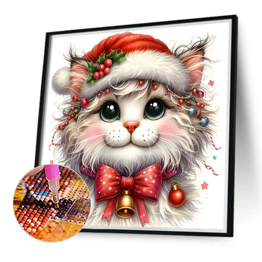 Diamond Painting - Full Round - Christmas kitten (30*30CM)