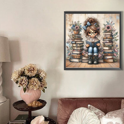 AB Diamond Painting - Full Round - Reading girl (40*40CM)