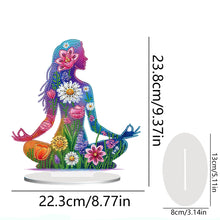 Load image into Gallery viewer, Acrylic Special Shape Sitting Yoga Woman Desktop Diamond Painting Ornament
