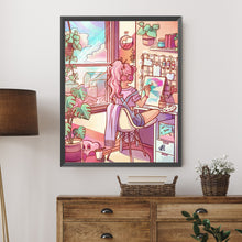 Load image into Gallery viewer, AB Diamond Painting - Full Round - Modern painting girl (40*50CM)
