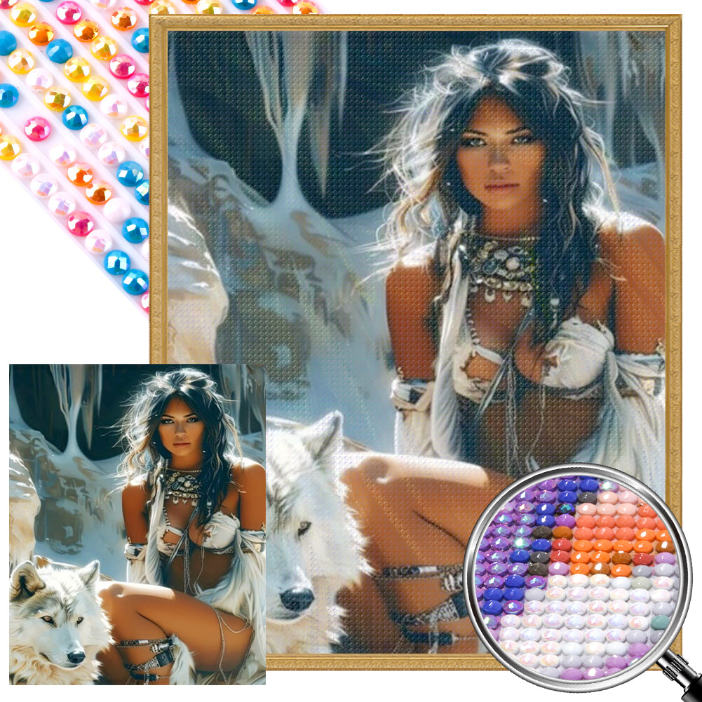 AB Diamond Painting - Full Round - Wild girl (40*50CM)